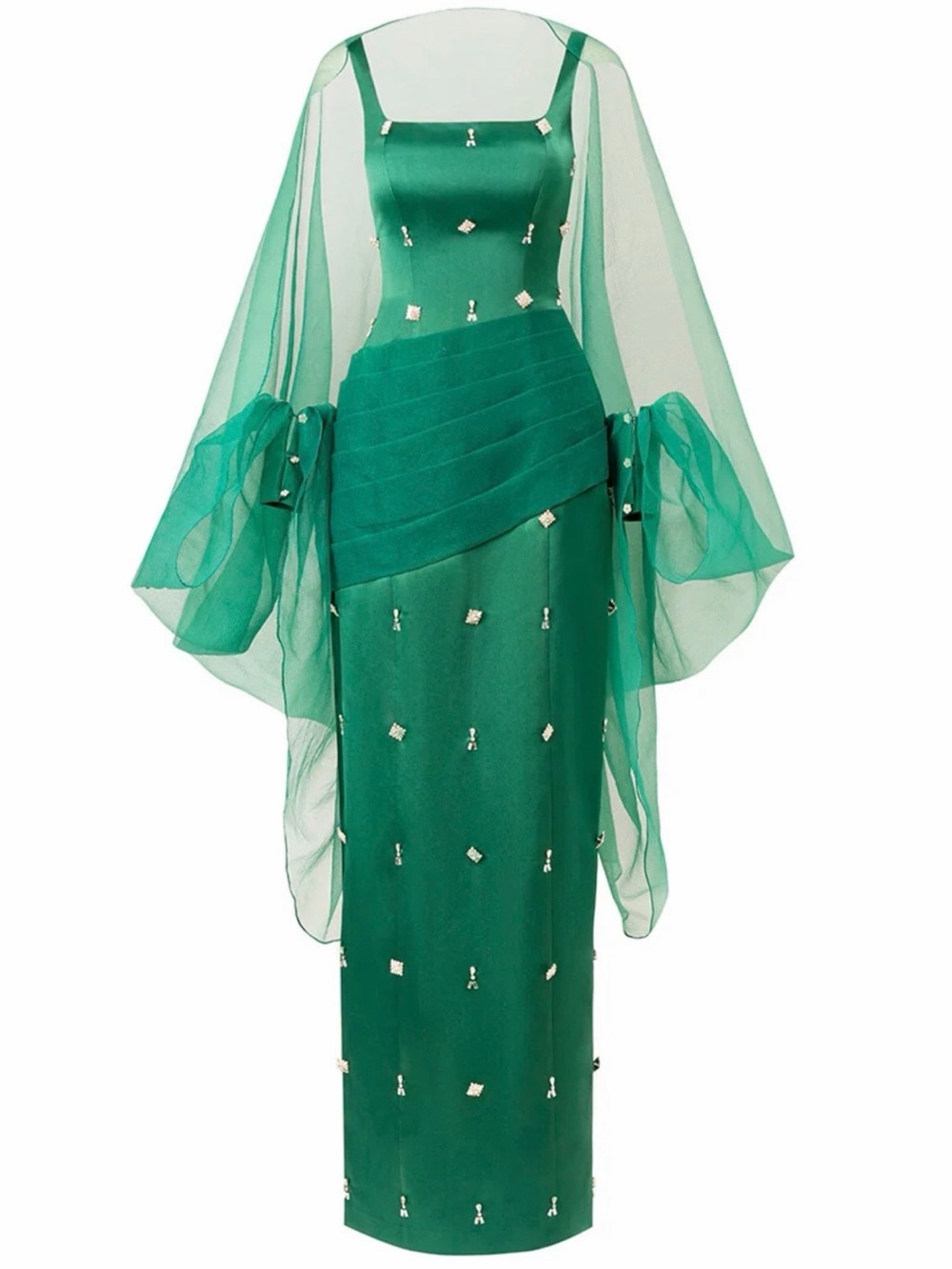 NWT Cult Mia X Happy Clothing Sienna Sheath Cold Shoulder Gown In Green
